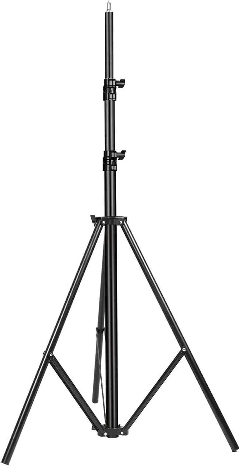 پایه نور سه پایه آلومینیومی قابل تنظیم Wideskall به ارتفاع 6 فوت با پیچ 1/4 اینچی برای استودیو عکاسی، فلاش، مونو لایت، رینگ لایت، سافت باکس و رفلکتور