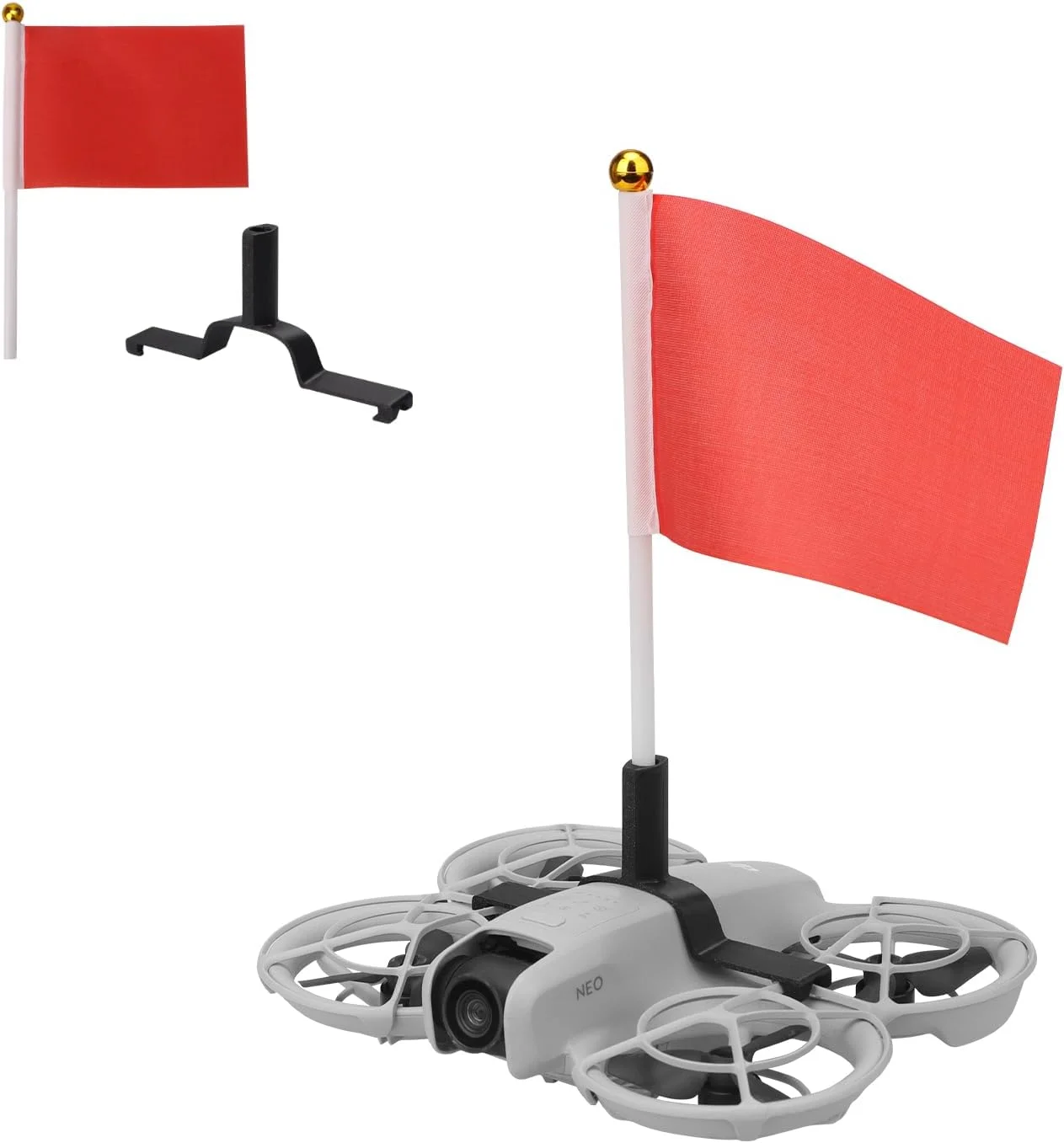 پایه نصب پرچم رنگی TEHAOUU برای DJI NEO، براکت نصب ثابت بالا، لوازم جانبی پهپاد (قرمز)