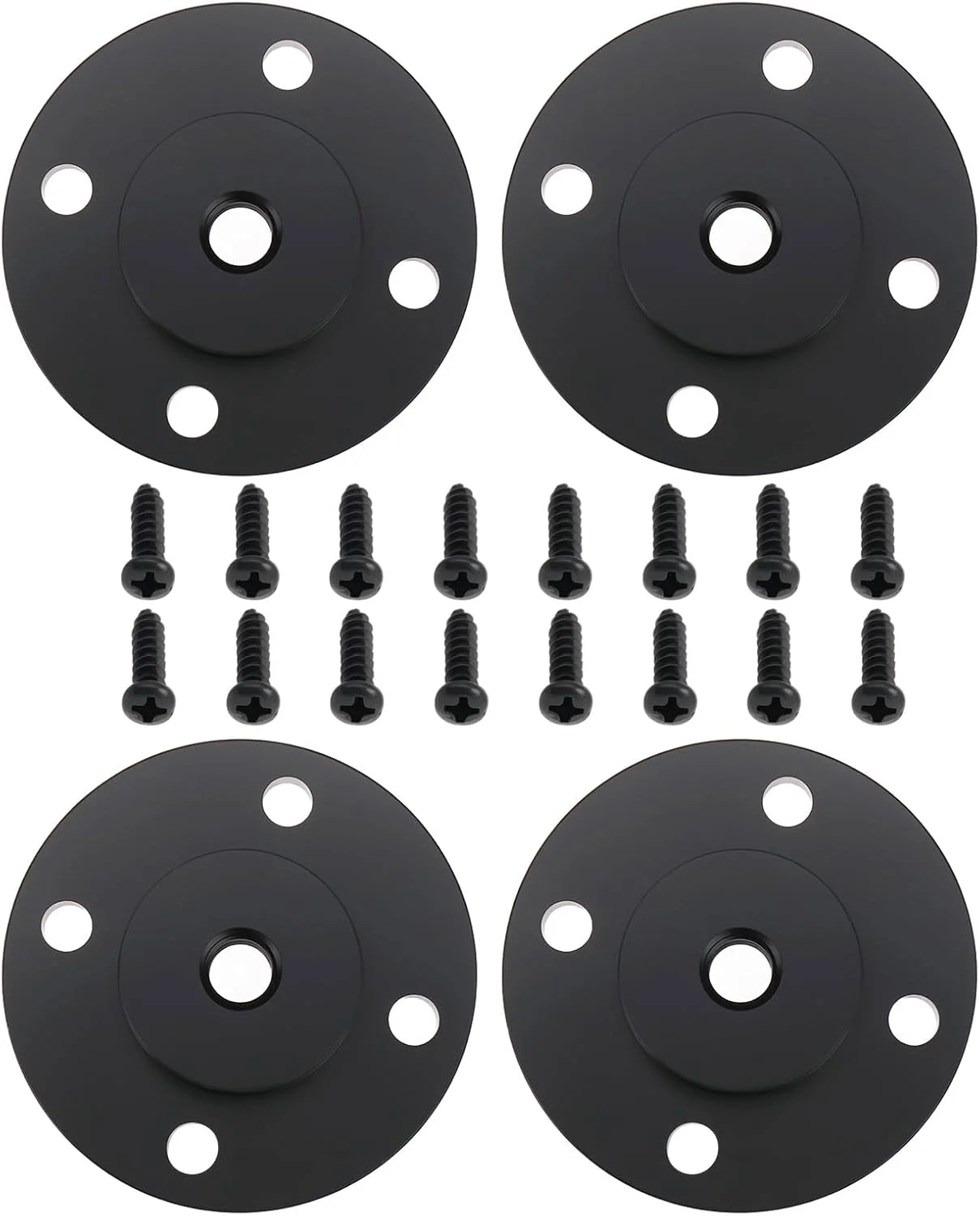 آداپتور مهره اتصال کفشک فلاش 4 عددی eMagTech با قطر رزوه 1/4 اینچ - 20 و اندازه 39.5 میلی متر به همراه پیچ برای اکثر سه پایه ها و تک پایه ها، آداپتور پیچ سه پایه مشکی