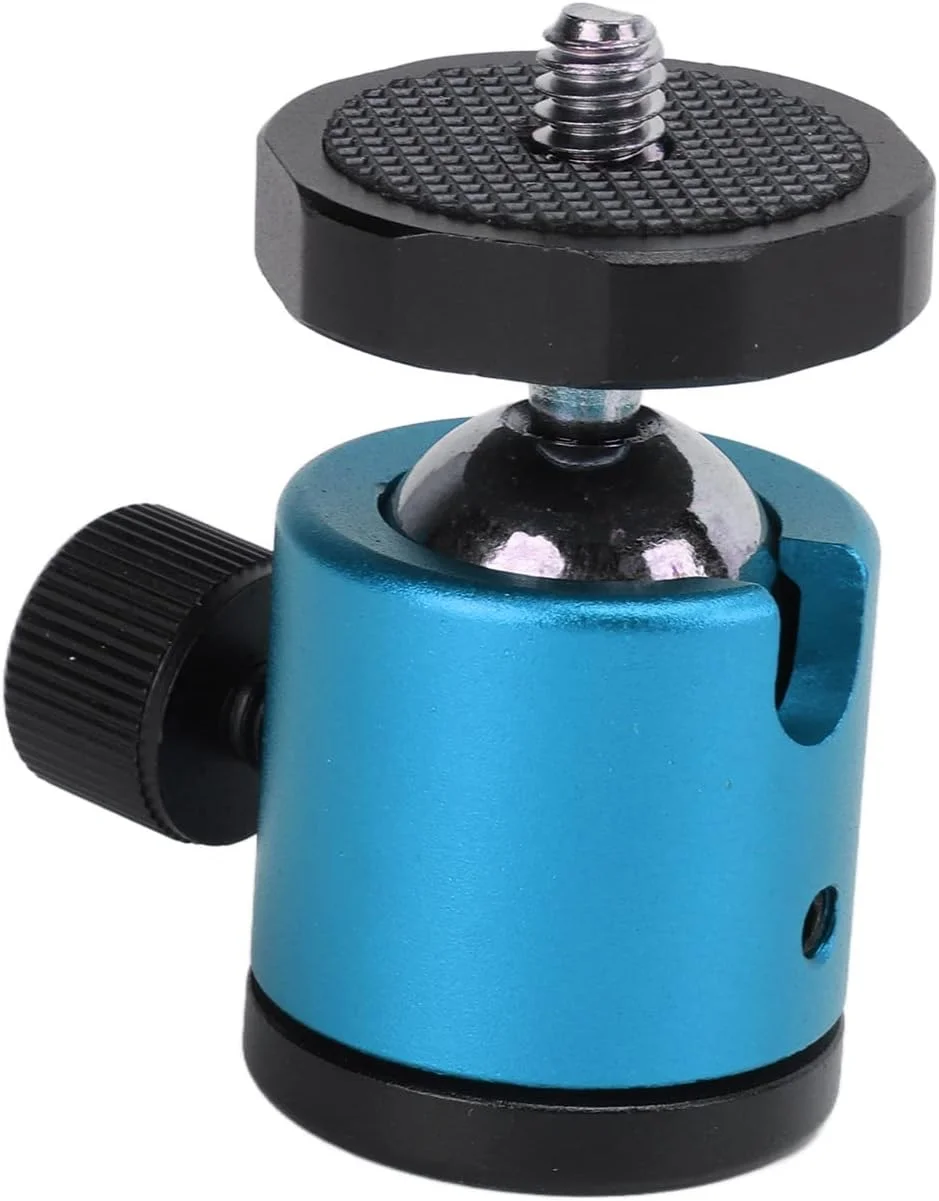 سر توپی سه پایه، سر سه پایه با پیچ 1/4 اینچی چرخش 360 درجه آلیاژ آلومینیوم پایه دوربین سه پایه جهانی برای دوربین SLR (آبی)