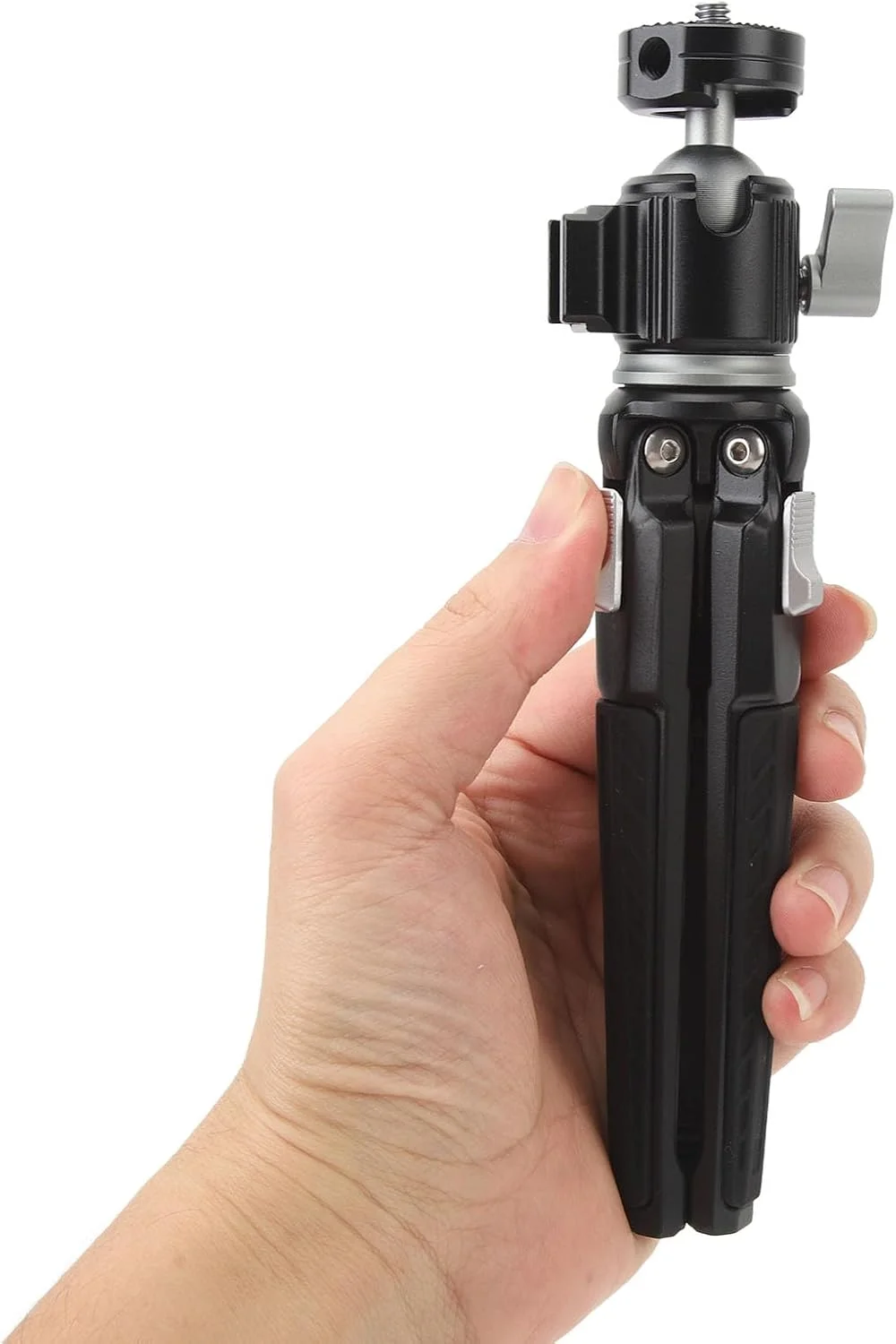 سه پایه رومیزی چند منظوره با طراحی 2 در 1 و سر توپی چرخان 360 درجه برای دوربین، پروژکتور و موارد دیگر