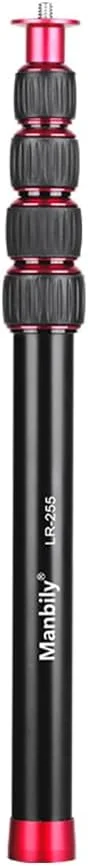 میله افزایش طول Fawoonu LR-255 برای تک پایه، گیمبال، تثبیت کننده، آلیاژ آلومینیوم 33.5-108 سانتی متر، تک پایه دوربین قابل تنظیم با پیچ 1/4 اینچ و آداپتور پیچ 3/8 اینچ
