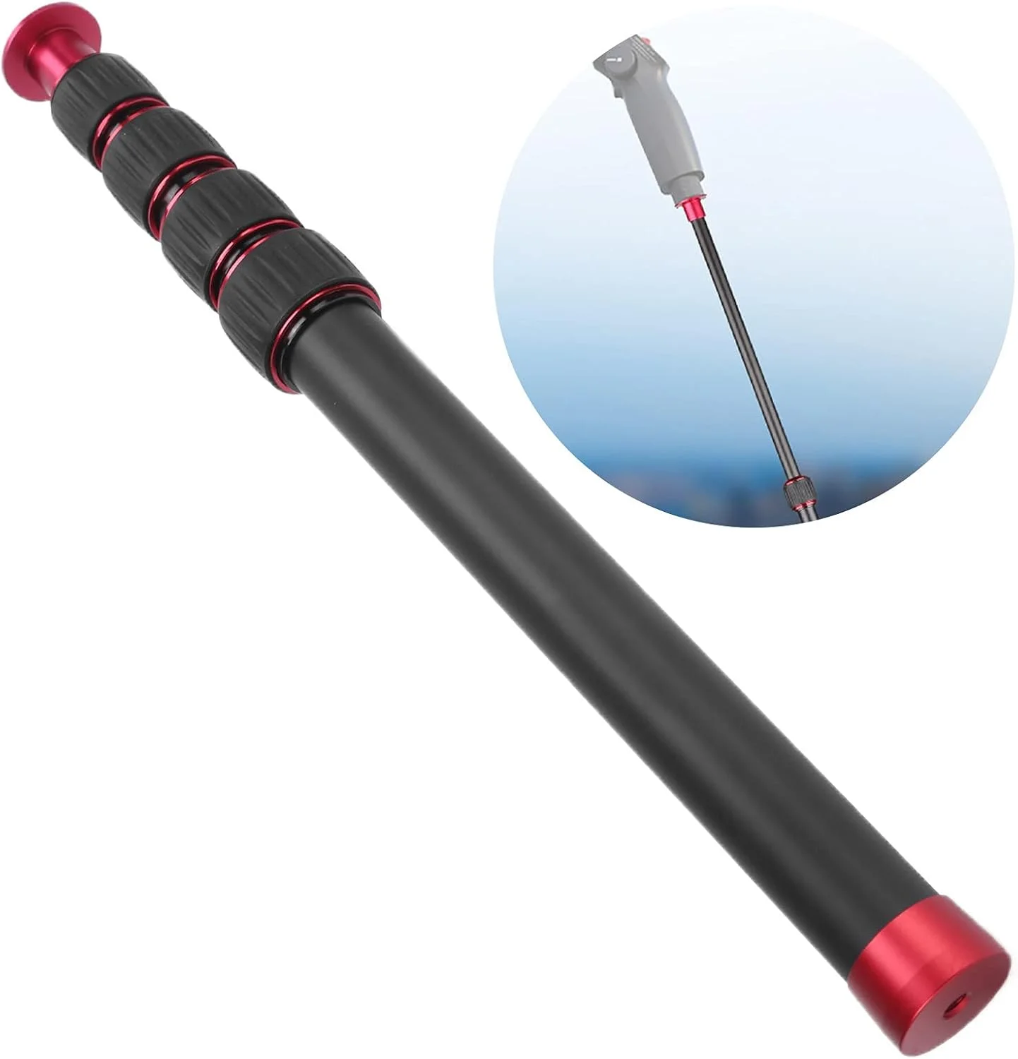 لوله افزایش طول تک پایه قابل حمل GDJmnbv، میله افزایش طول تک پایه با فرآیند قالب گیری یکپارچه CNC، جنس فلزی برای مسافرت و سه پایه