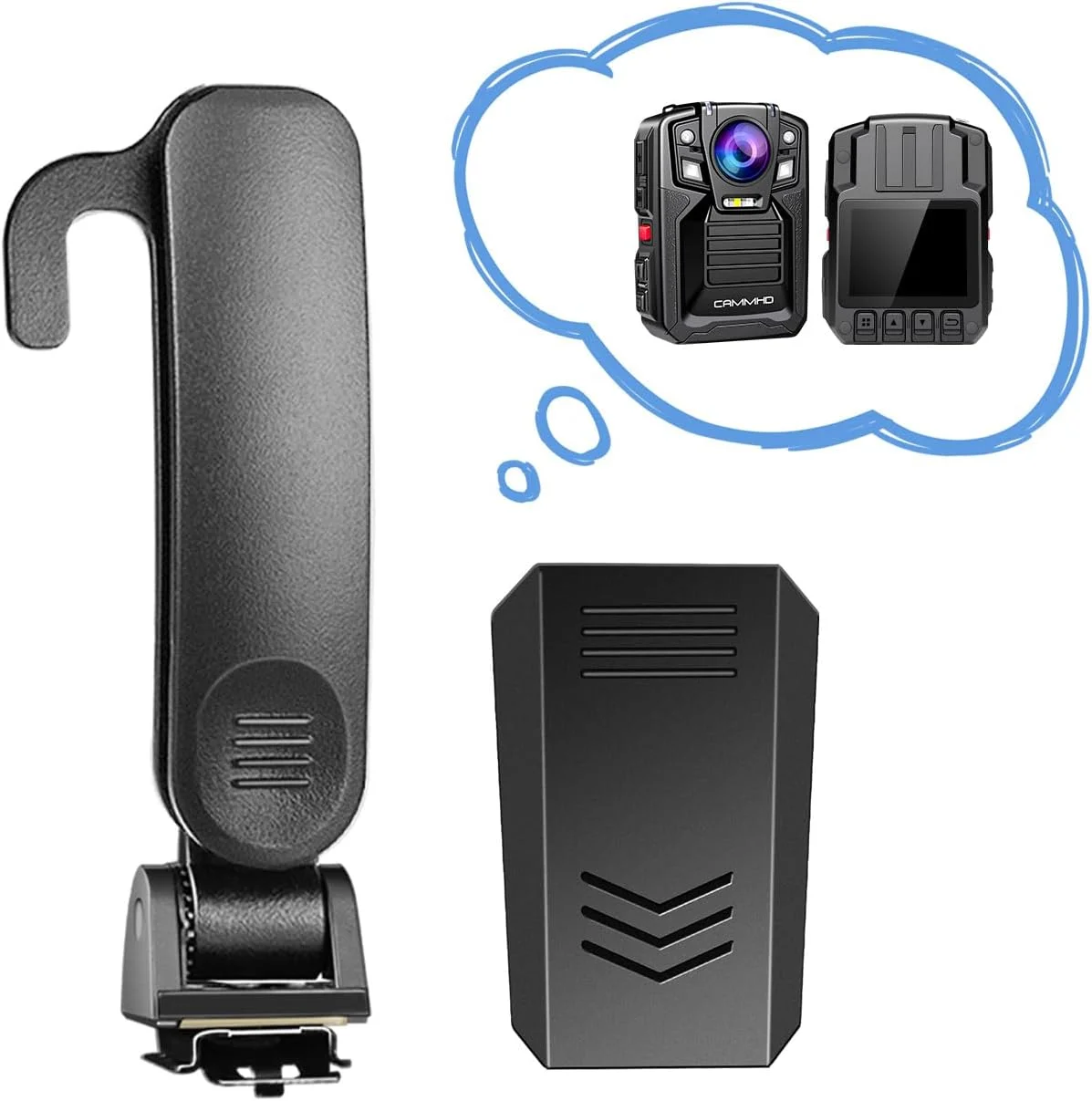 گیره بلند و گیره کوتاه دوربین بدنه CAMMHD V8، فقط برای لوازم جانبی دوربین بدنه CAMMHD V8