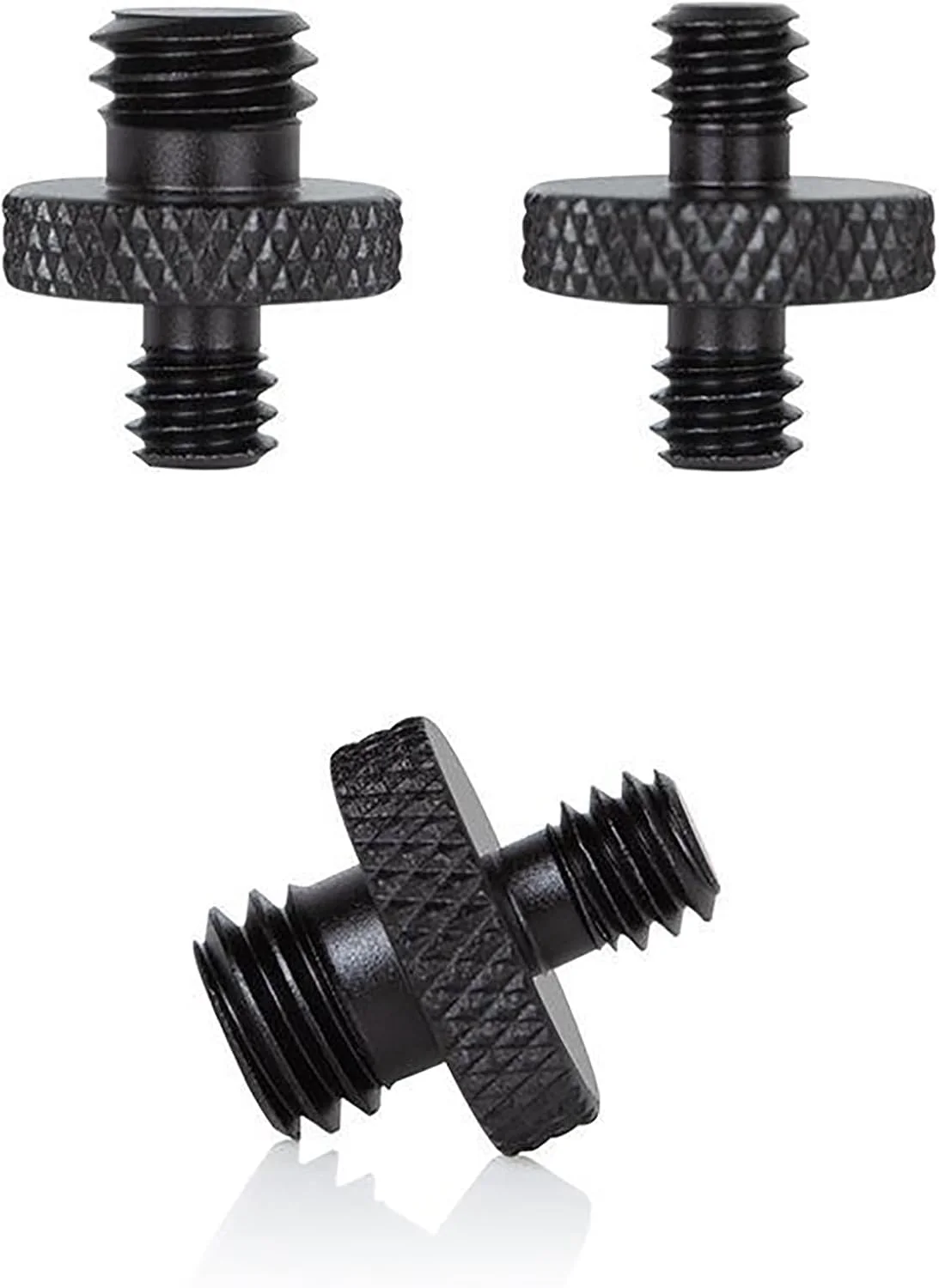 تبدیل پیچ فلزی 1/4 اینچ نر به 1/4 اینچ یا 3/8 اینچ نر دو سر برای سه پایه و پایه های دوربین - کوچک به کوچک