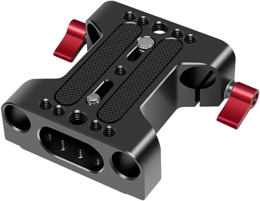 صفحه پایه دوربین چند منظوره Joleritc با گیره ریل میله 15 میلی متری، صفحه پایه نصب سه پایه آلیاژ آلومینیوم برای سیستم پشتیبانی دکل DSLR