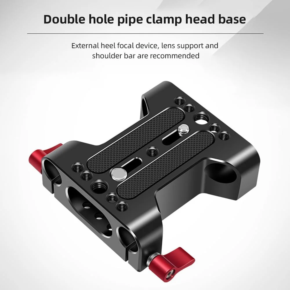 صفحه پایه دوربین چند منظوره Joleritc با گیره ریل میله 15 میلی متری، صفحه پایه نصب سه پایه آلیاژ آلومینیوم برای سیستم پشتیبانی دکل DSLR