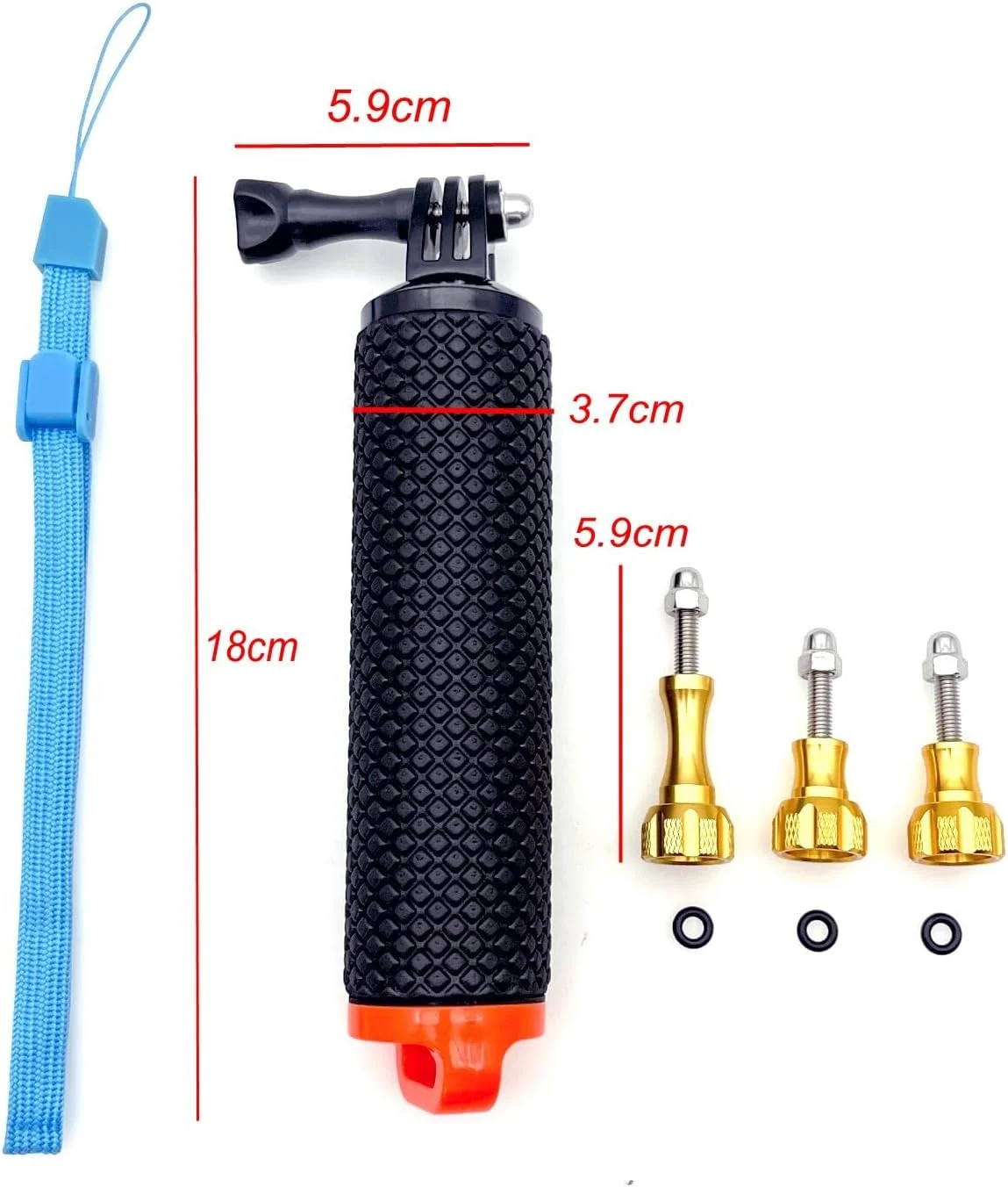 دسته شناور دوربین ورزشی JZK، دسته شناور دستی برای دوربین های ورزشی، مونوپاد ضد آب با 3 پیچ بلند، میله سلفی شناور دوربین ورزشی