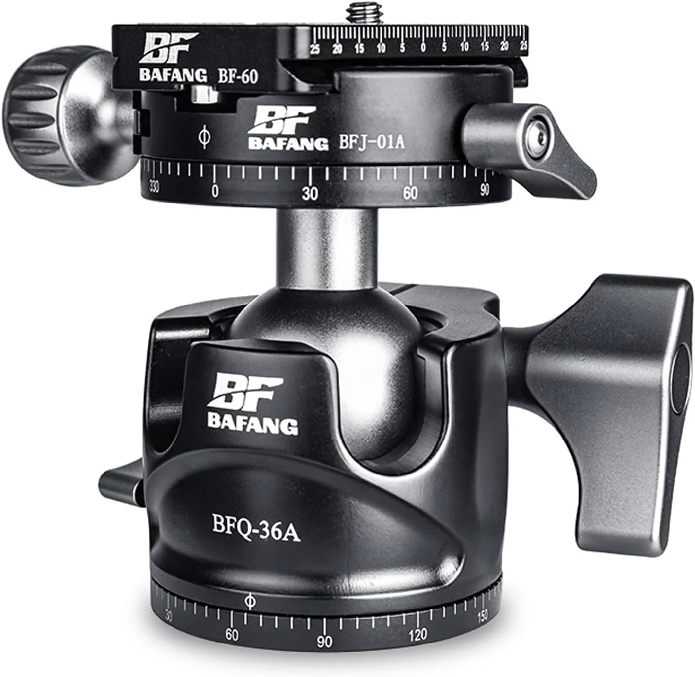 سر سه پایه توپی BF BAFANG، پایه چرخان 360 درجه، سر سه پایه 36 میلی متری با پیچ 1/4 اینچی برای سه پایه، تک پایه، دوربین DSLR، حداکثر بار 10 کیلوگرم، مشکی