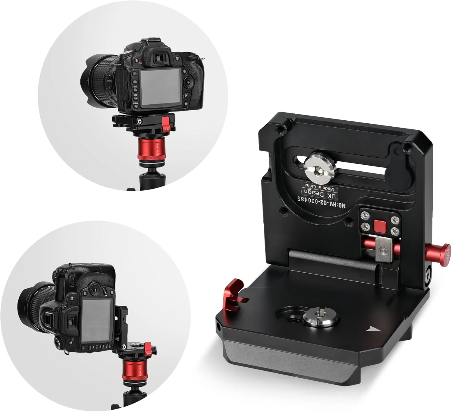 نگهدارنده L شکل IFOOTAGE مدل HV-02، صفحه آلیاژ آلومینیوم با پیچ 1/4 اینچی، رزوه 3/8 و 1/4 اینچی، مانت جهانی 38mm/50mm، برای تک پایه، سه پایه، اسلایدر، هد سیال، هد توپی، DSLR، حداکثر تحمل وزن 5 کیلوگرم