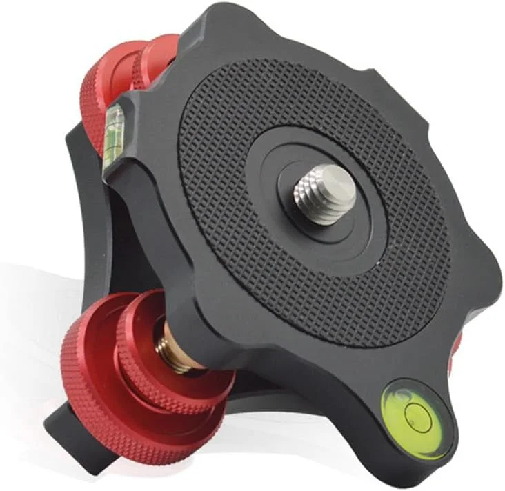 پایه تراز سه پایه Labymos، سر سه پایه قابل تنظیم آلیاژ آلومینیوم با شیب ±5 درجه و پیچ 3/8 اینچی و تراز حبابی