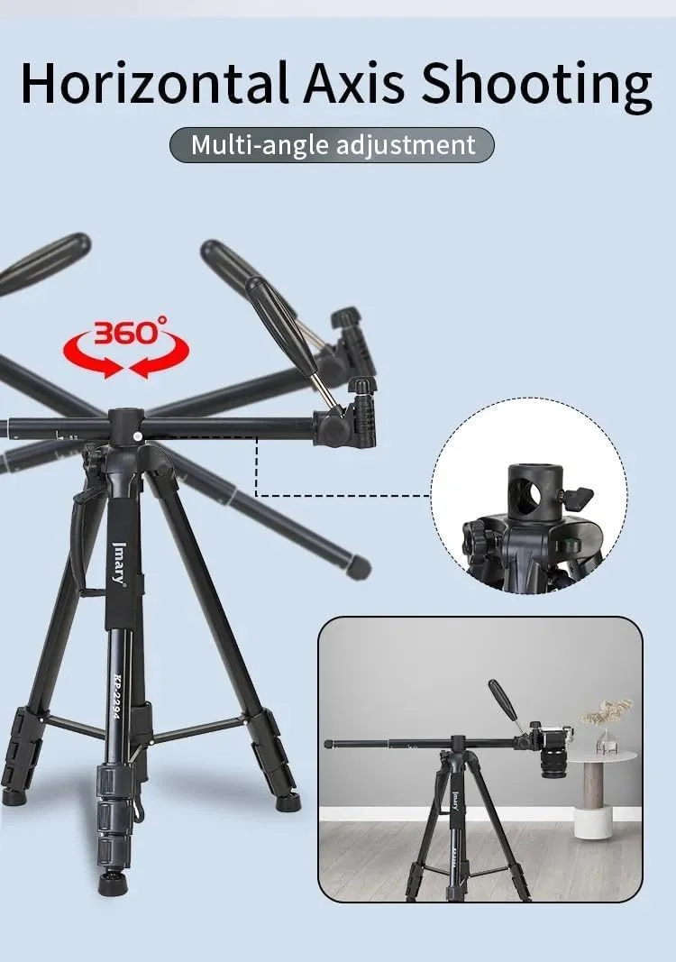 پایه سه پایه حرفه ای برای دوربین DSLR، دوربین بدون آینه، طول باز شده 1.79 متر، ظرفیت بار 3 کیلوگرم، سه پایه برای آیفون، دوربین، دوربین فیلمبرداری، سه پایه تلفن، گیمبال.