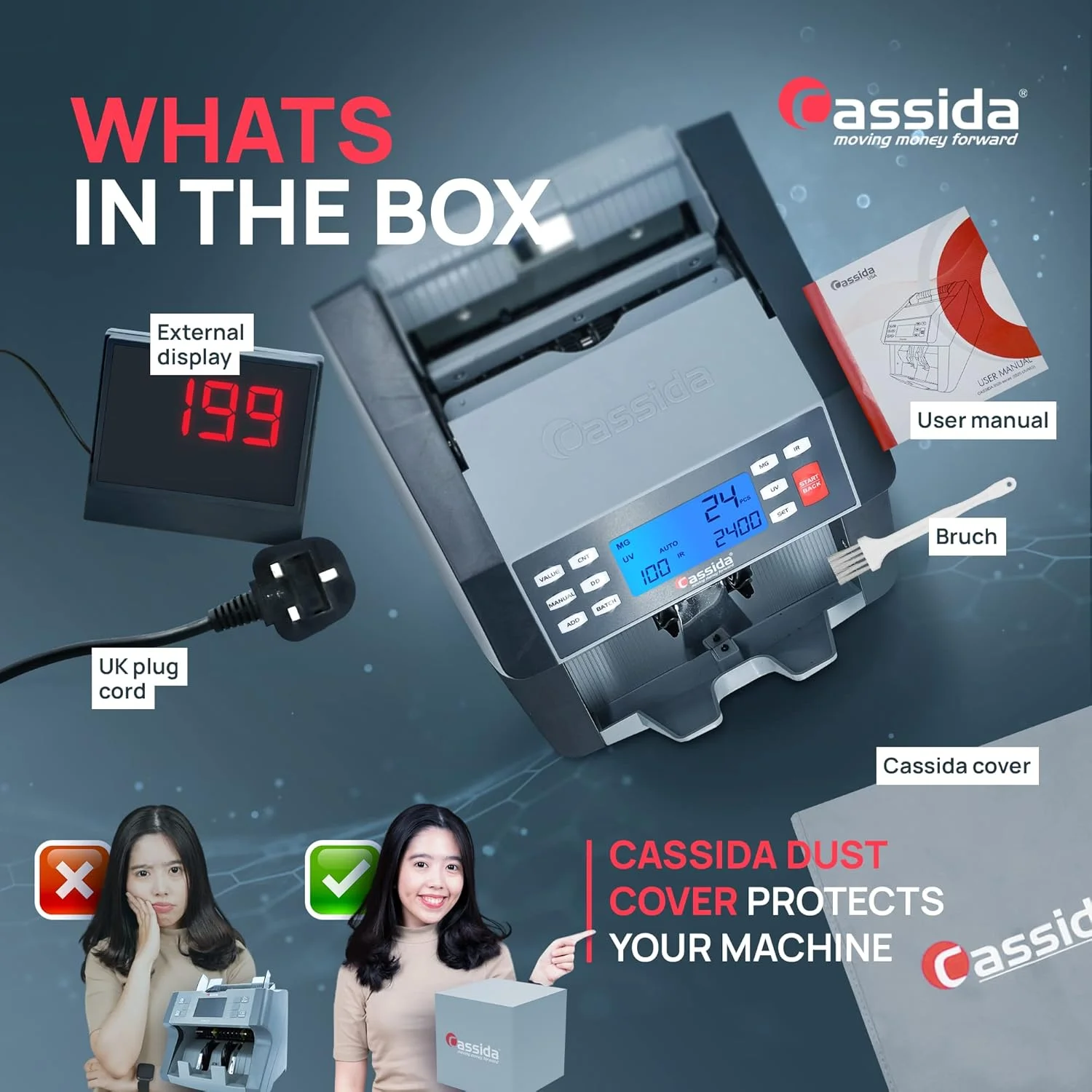 دستگاه شمارش اسکناس Cassida 5520 UVMG (نسخه بین المللی)