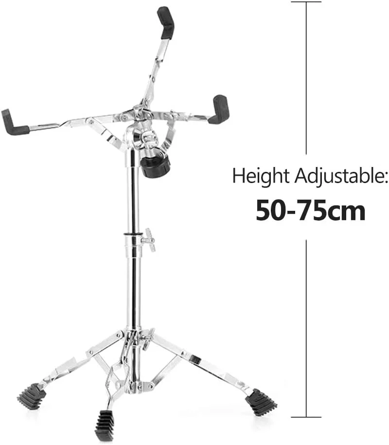 پایه طبل فولادی کربنی گالوانیزه 12 اینچی با قابلیت تنظیم ارتفاع 50 تا 75 سانتی متر برای طبل های تمرینی و اسنر درام HELEMIY
