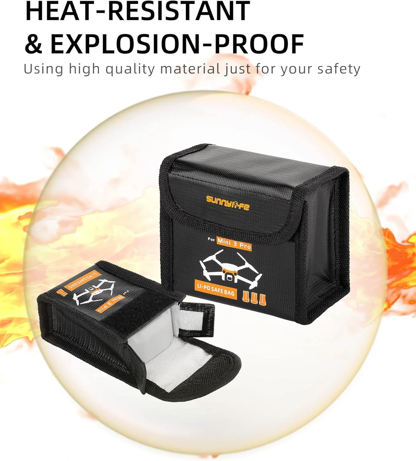 کیف محافظ جعبه نگهداری باتری مقاوم در برابر حرارت برای DJI Mini 3 Pro کیف محافظ جعبه نگهداری باتری مقاوم در برابر حرارت برای DJI Mini 3 Pro