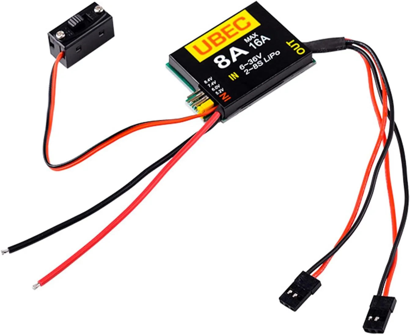 ماژول منبع تغذیه مستقل TECKEEN Ubec-8A با بازدهی بالا 6V-36V 2-8s Lipo برای Fpv Through Machine Drone