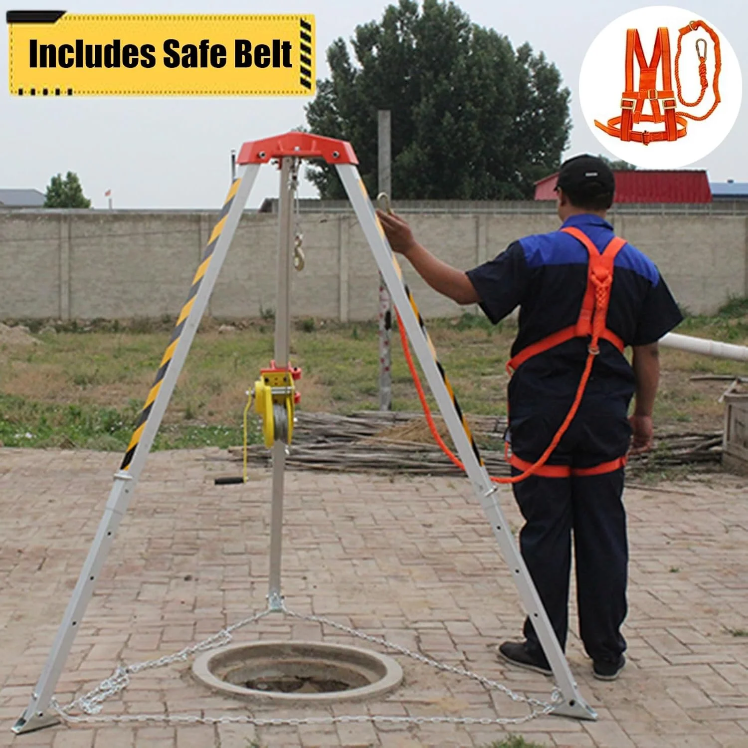 سه پایه نجات ورودی منهول، کیت سه پایه نجات بالابر فضای محدود، براکت نجات اضطراری سنگین، تجهیزات آتش نشانی (سایز: وینچ 25 متری با کمربند) سه پایه نجات ورودی منهول، کیت سه پایه نجات بالابر فضای محدود، براکت نجات اضطراری سنگین، تجهیزات آتش نشانی (سایز: وینچ 25 متری با کمربند)