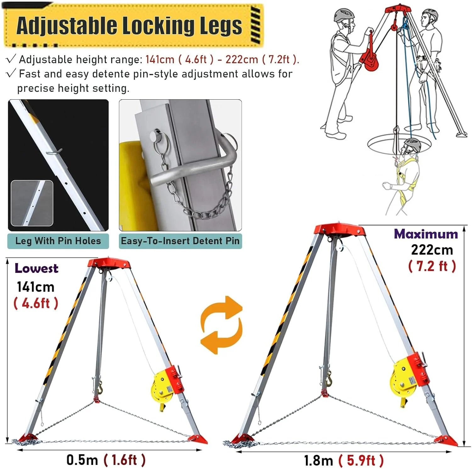سه پایه نجات ورودی منهول، کیت سه پایه نجات بالابر فضای محدود، براکت نجات اضطراری سنگین، تجهیزات آتش نشانی (سایز: وینچ 25 متری با کمربند) سه پایه نجات ورودی منهول، کیت سه پایه نجات بالابر فضای محدود، براکت نجات اضطراری سنگین، تجهیزات آتش نشانی (سایز: وینچ 25 متری با کمربند)