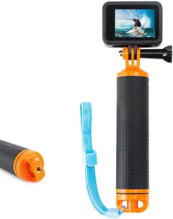 دسته شناور ضد آب برای دوربین های اکشن GoPro Hero 12 11 10 9 8 7 6 5 4 Session 3+ 2 1 Fusion Max Black Silver