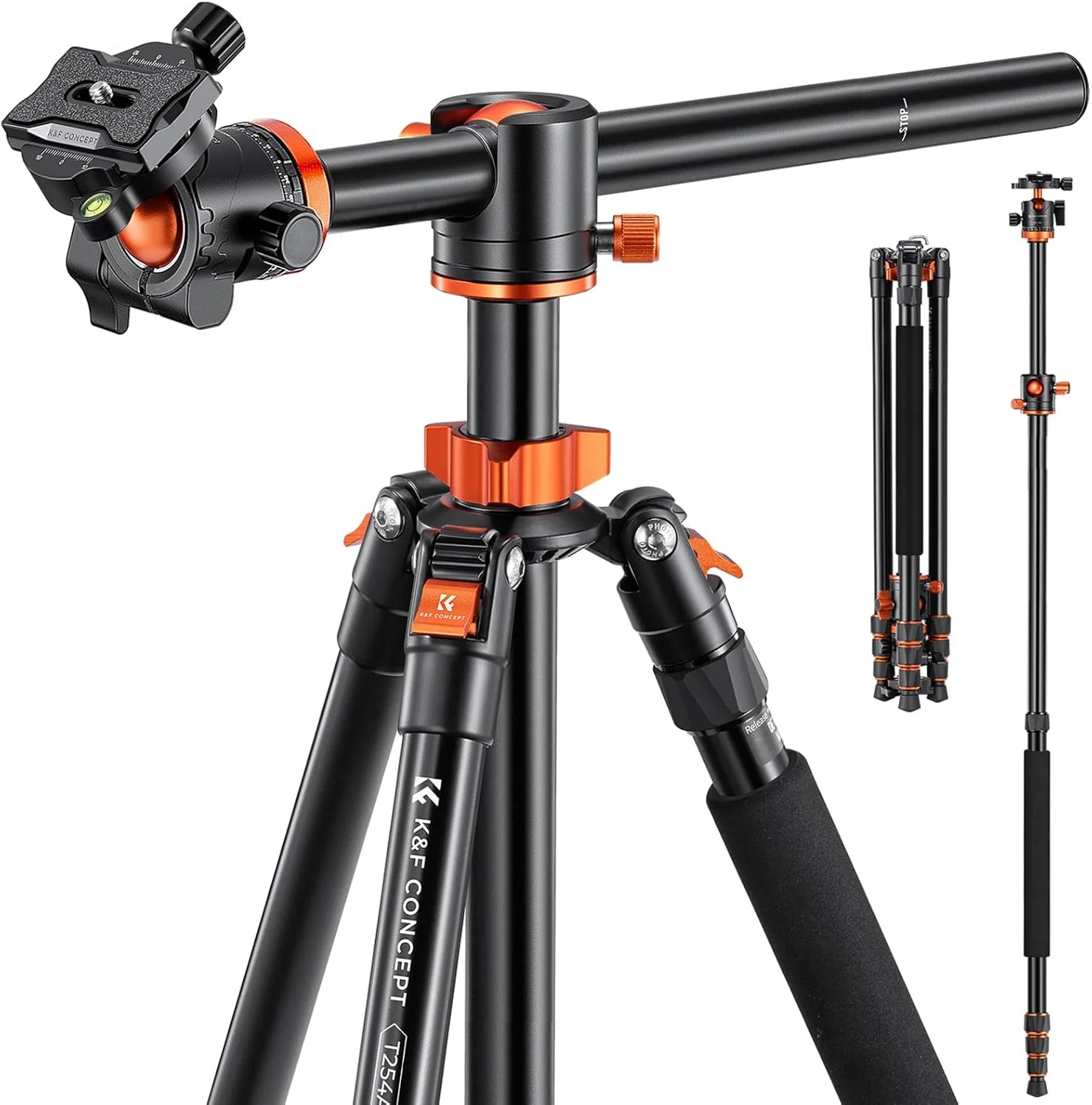 پایه دوربین حرفه ای Pepisky SA254T1 2.39M94.1 اینچی، سه پایه دوربین افقی آلیاژ آلومینیوم با ظرفیت بارگیری 10 کیلوگرم22 با هد توپی قابل چرخش 360 درجه برای دوربین DSLR