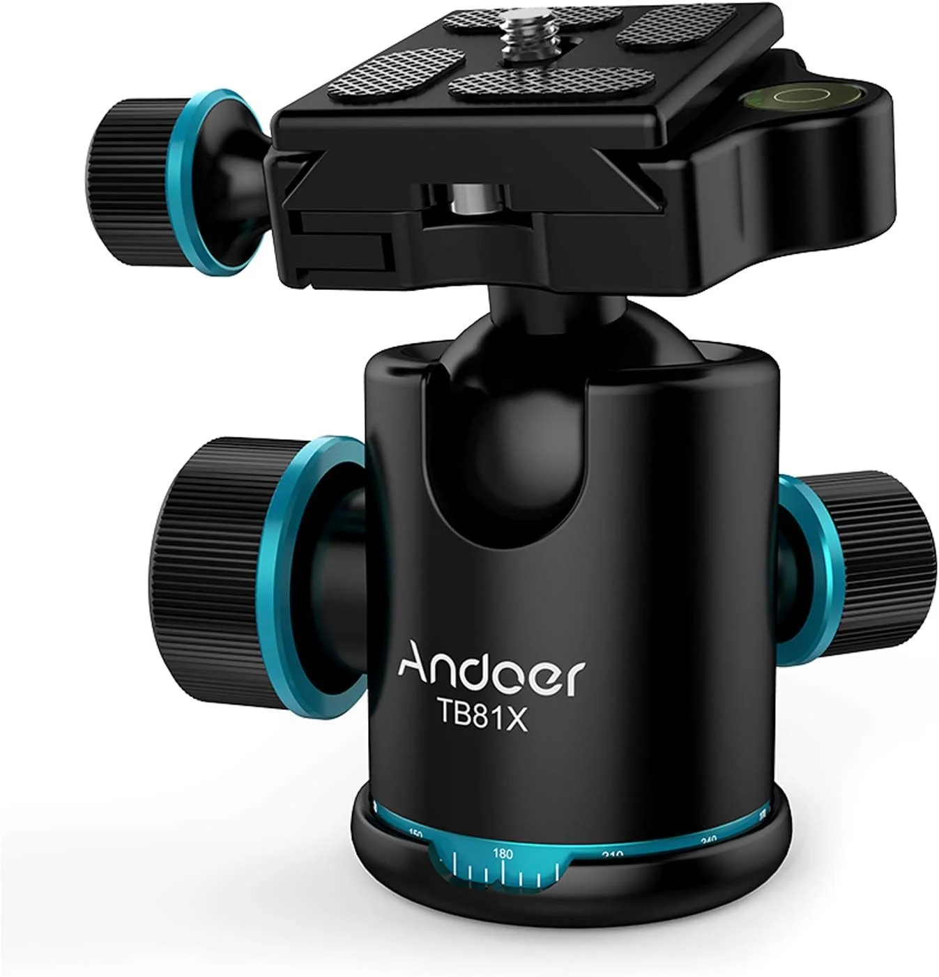سر توپی ۳۶۰ درجه چرخان Pepisky TB81X برای تک پایه، لغزنده و دوربین DSLR به همراه ۳ عدد تبدیل پیچ ۱/۴ به ۳/۸ اینچ، حداکثر تحمل وزن ۸ کیلوگرم