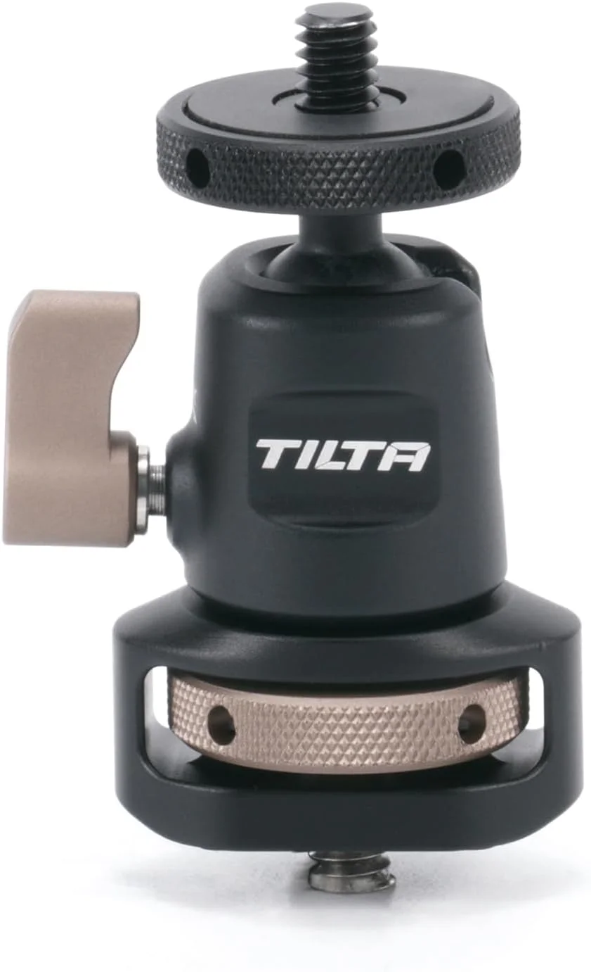 سر توپی کوچک TILTA با پیچ ¼ اینچی و پین های تثبیت کننده برای انواع کیج های دوربین، سیستم های پشتیبانی و لوازم جانبی مدل TA-MBH-1420-B
