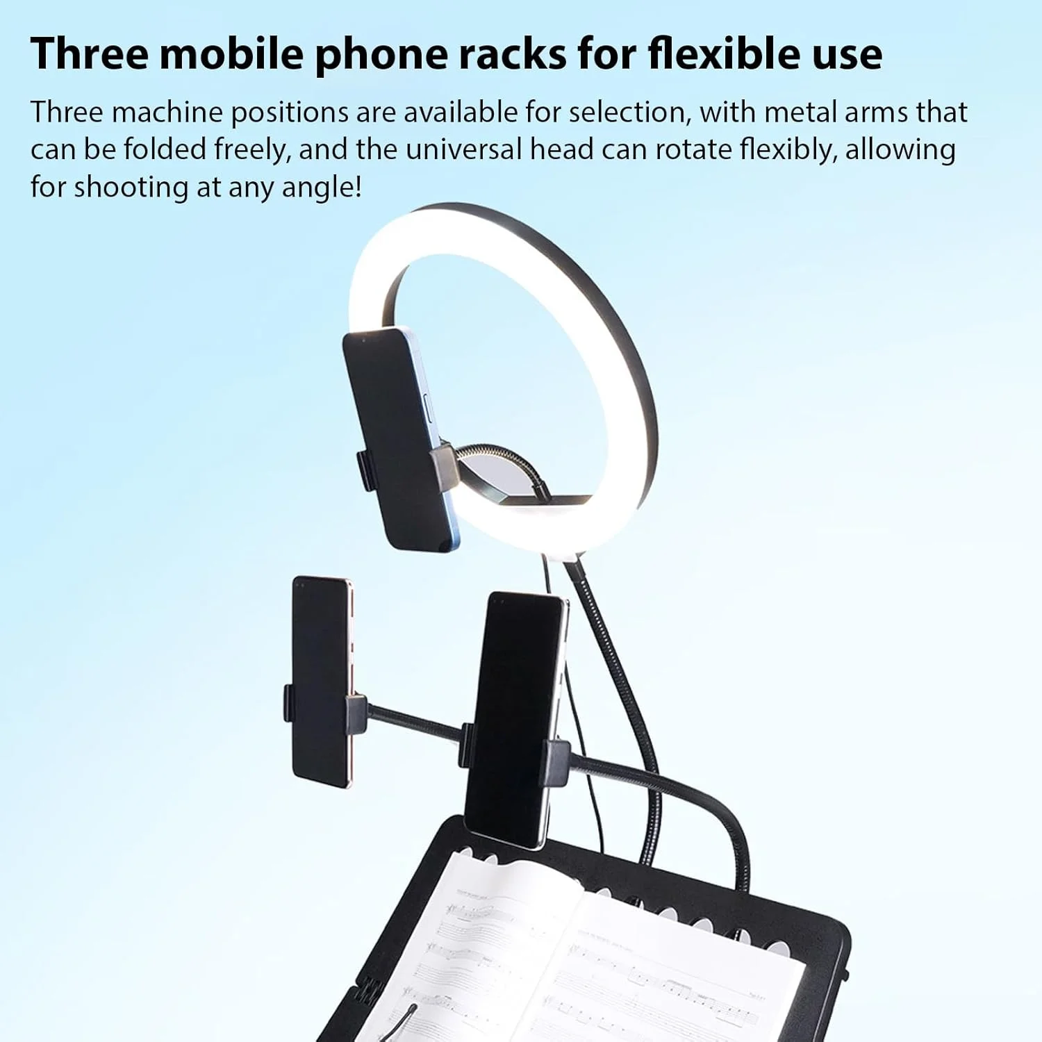 پایه نت قابل حمل Mingzhe GMS-01، پایه میکروفون چند منظوره جداشدنی برای پخش زنده مستقیم، پایه طیف نگار زنده