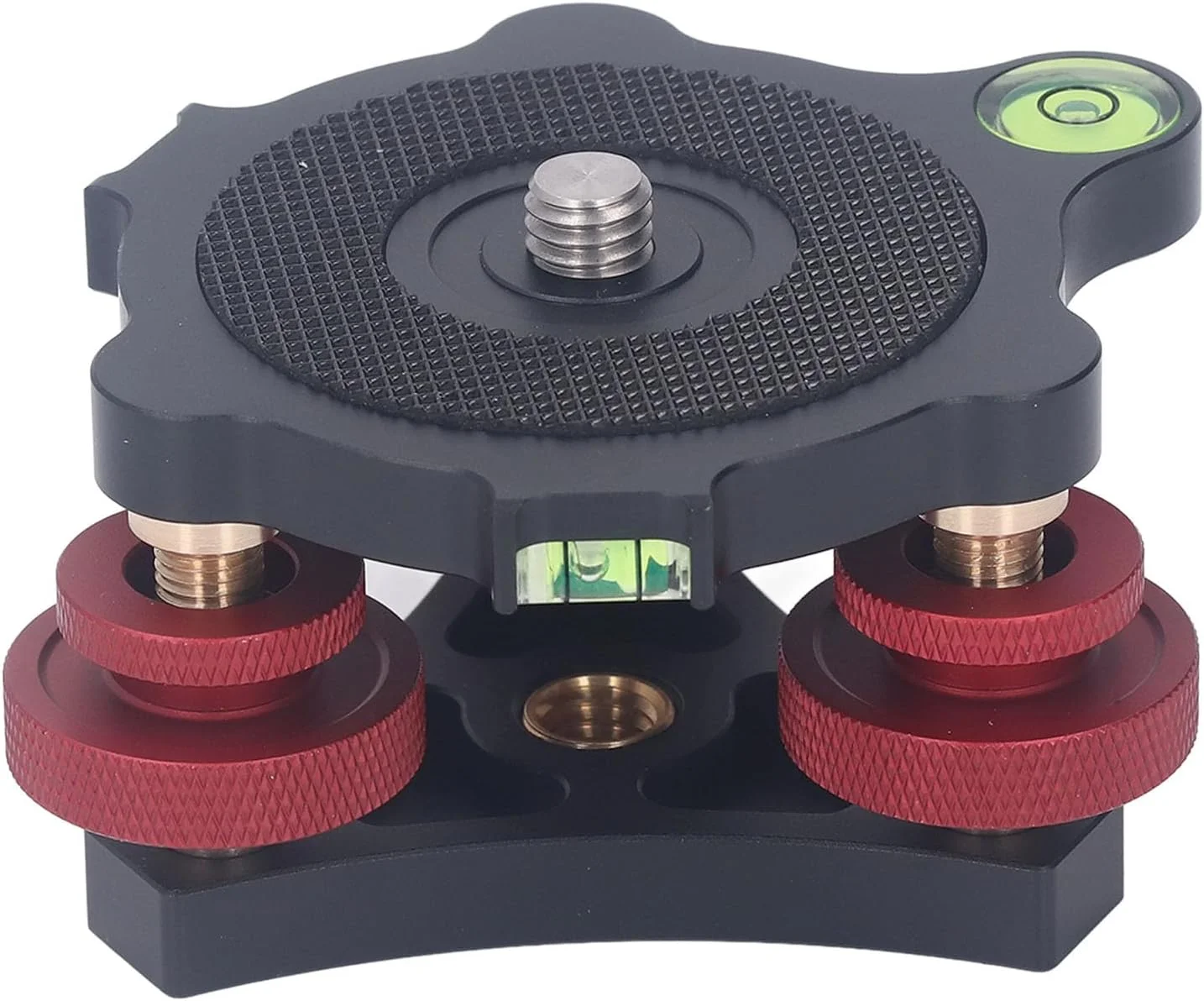 پایه تراز هد سه پایه دوربین، تراز کننده دوربین آلیاژ آلومینیوم رزوه 3/8 اینچ، تراز دقیق 3 حبابی، تراز سه چرخ برای عکاسی پانوراما ماکرو