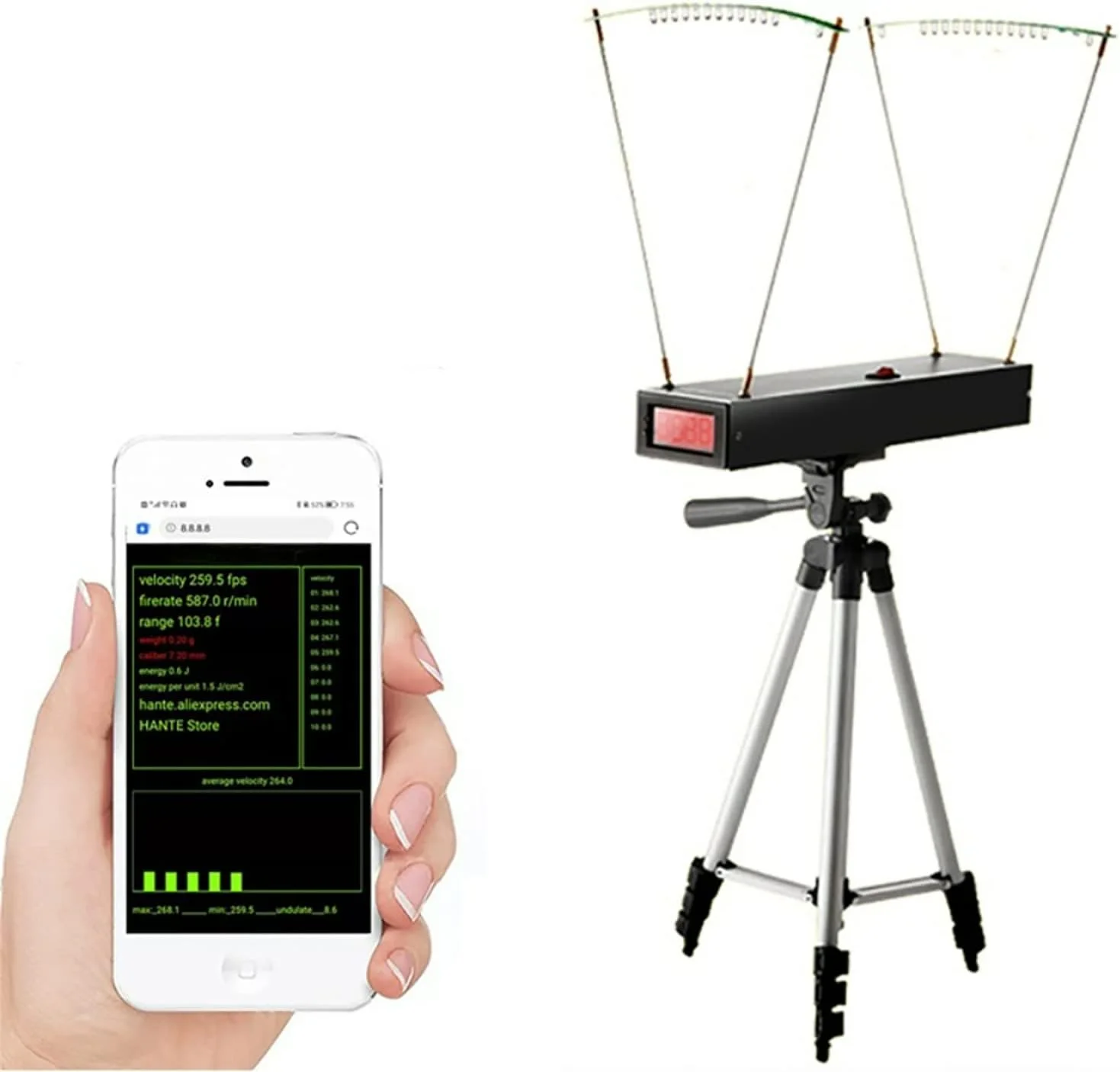 تستر سرعت تیراندازی KEULEN، 30-9999 فریم بر ثانیه (0-3000 متر بر ثانیه) به همراه سه پایه، برای اندازه گیری شتاب و سرعت اجسام