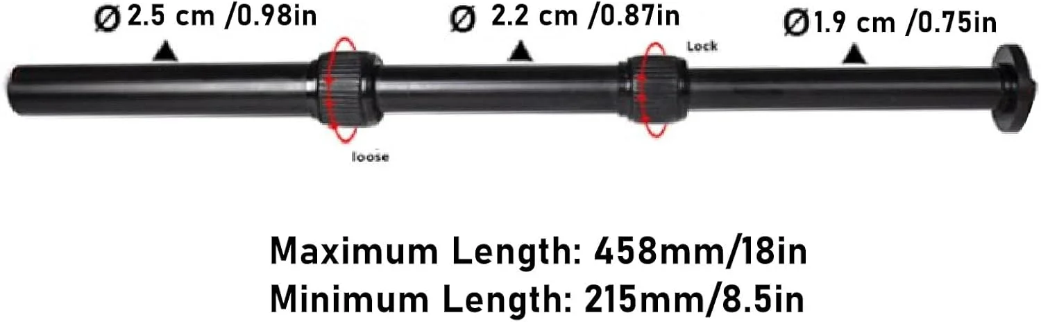 بازوی اکستنشن سه بخشی تلسکوپی آلیاژ آلومینیوم برای دوربین