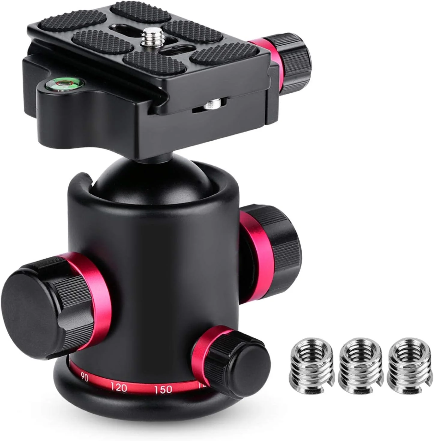 هد توپی 360 درجه با مقیاس 360 درجه، مناسب برای هر برند سه پایه، تک پایه، لغزنده (قرمز، حیوانات قطبی)