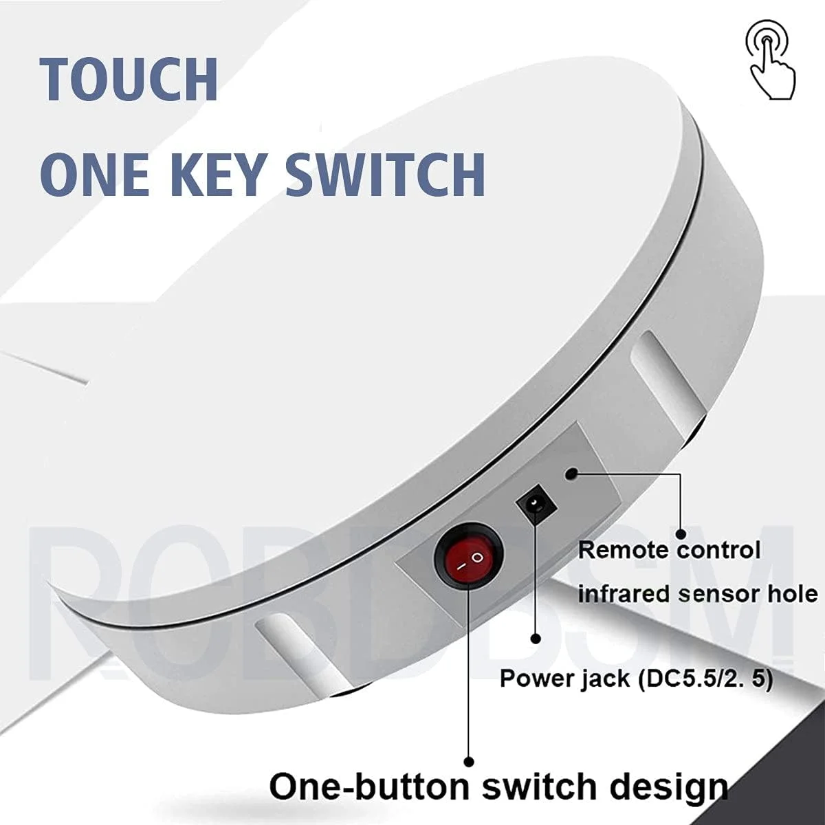 پایه گردان برقی حرفه ای SilteD با کنترل از راه دور، چرخش 360 درجه برای نمایش فروشگاهی، عکاسی و فیلمبرداری، مدل ها، جواهرات و کلکسیون ها، سفید (رنگ: سفید)