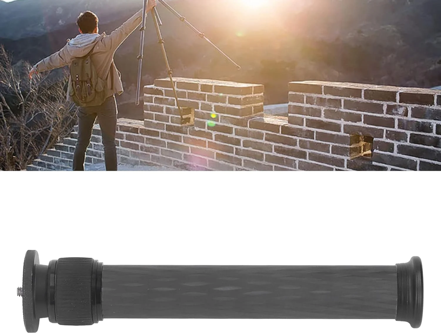 میله افزایش ارتفاع سه پایه، میله تلسکوپی سبک وزن دو قسمتی برای عکاسی (33 میلی متر)