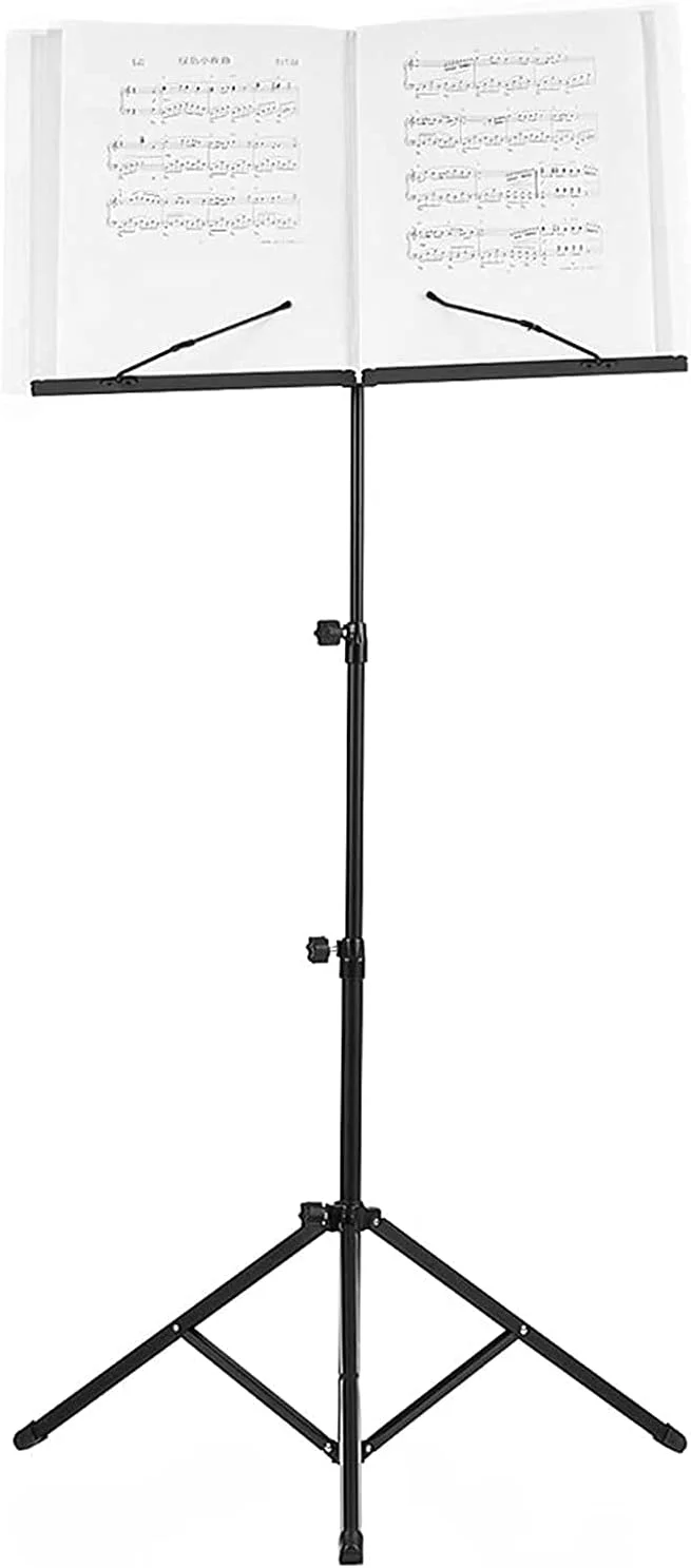 پایه نت موسیقی سه پایه تاشو و سبک با کیف حمل ضد آب برای ویولن پیانو گیتار (رنگ: آبی) (مشکی)