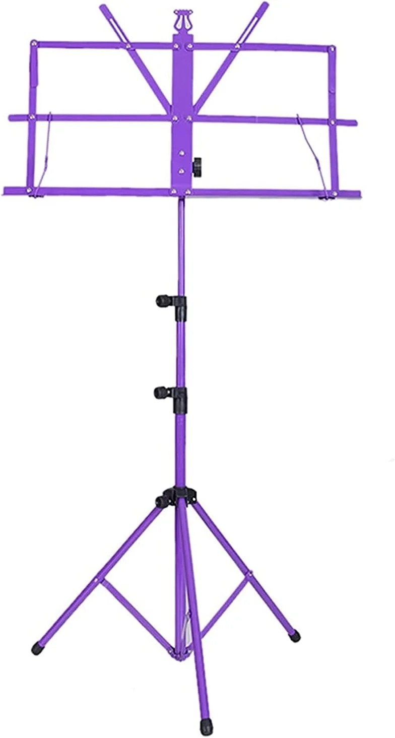 پایه نت فلزی تاشو با کیف حمل ضد آب، مناسب برای قطعات گیتار، 7 رنگ (رنگ: قرمز) (بنفش)