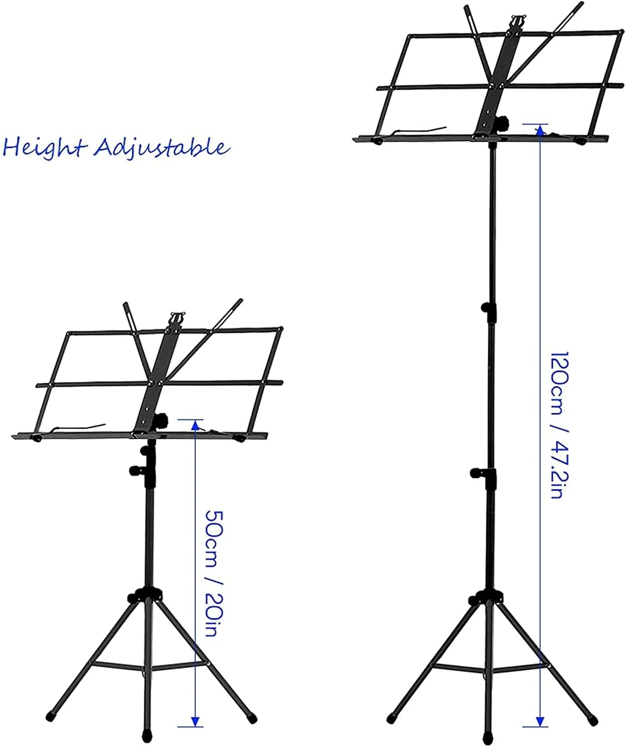 پایه نت موسیقی سه پایه تاشو سبک وزن با کیف حمل ضد آب برای ویولن پیانو گیتار (رنگ: مشکی) (مشکی)
