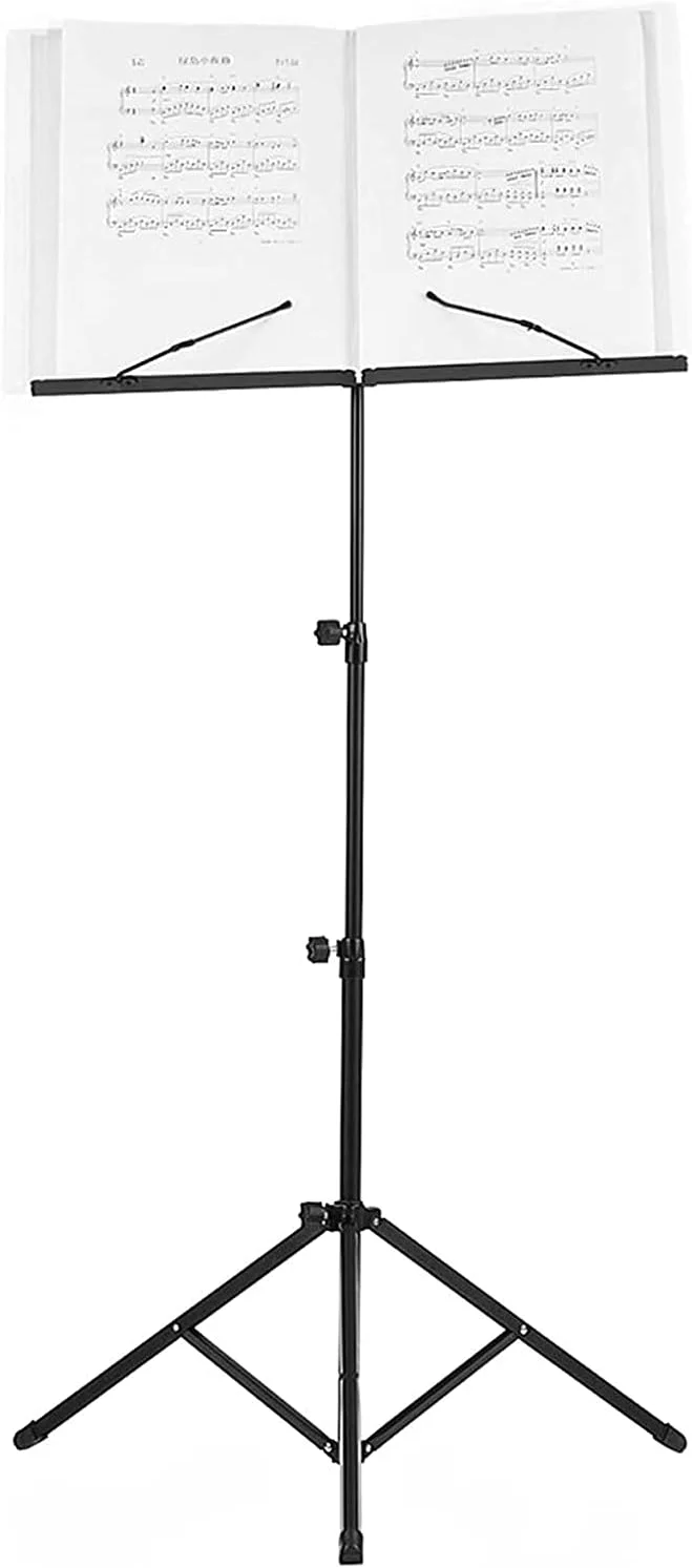 پایه نت تاشو، سه پایه نگهدارنده نت موسیقی سبک وزن با کیف حمل ضد آب برای ویولن، پیانو، گیتار (رنگ: آبی)