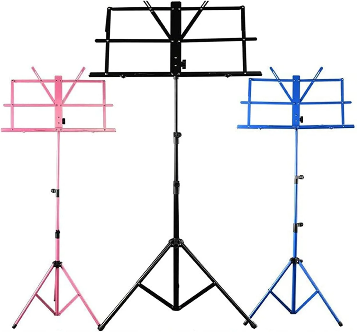 پایه نت فلزی تاشو با کیف حمل ضد آب، مناسب برای قطعات گیتار، 7 رنگ (رنگ: قرمز) (بنفش)