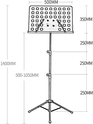 پایه نت سه پایه محکم قابل تنظیم تاشو قابل حمل برای سازهای ارکسترال به همراه کیف حمل مدل 0907 (رنگ: آبی) (سفید)