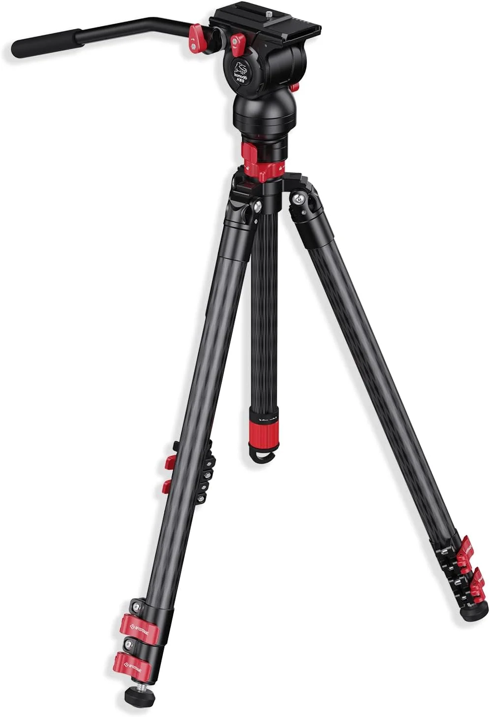 سه پایه دوربین فیبر کربنی IFOOTAGE 165cm با هد سیال آلومینیومی برای دوربین های DSLR کانن نیکون سونی مدل Gazelle TC6S Uprise + Komodo K5S