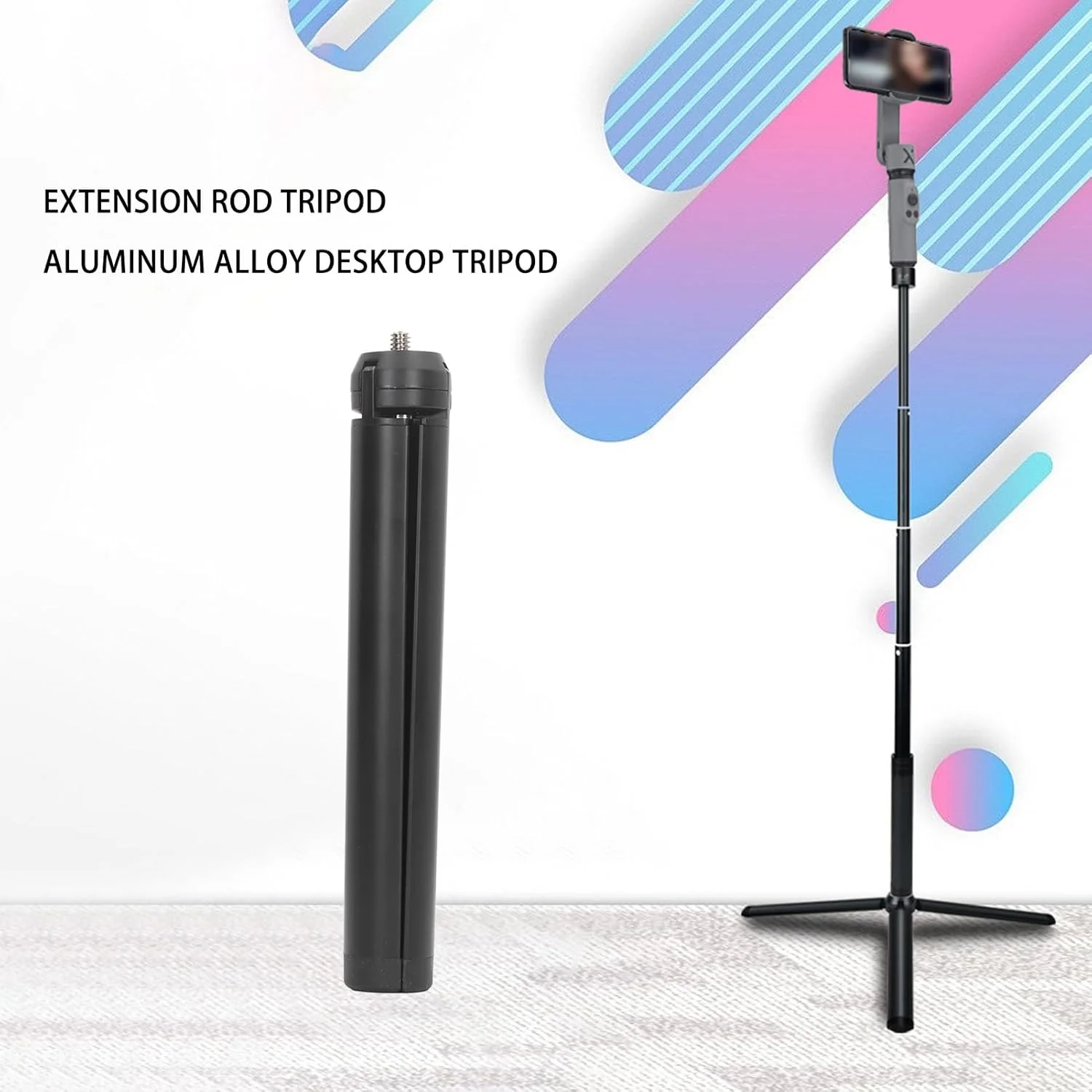 سه پایه قابل حمل Jectse، سه پایه مونوپاد تلسکوپی برای دوربین های کوچک قابل حمل، دوربین های دیجیتال SLR، با ریموت کنترل بی سیم یکپارچه، سبک وزن، پایه 59 اینچی
