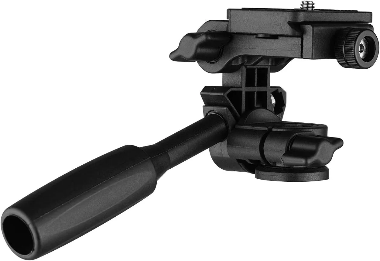 سر سه پایه Joleritc با قابلیت چرخش 360 درجه و تحمل وزن 3 کیلوگرم به همراه دسته و صفحه رهاسازی سریع، مانتینگ یونیورسال 1/4 اینچی برای دوربین