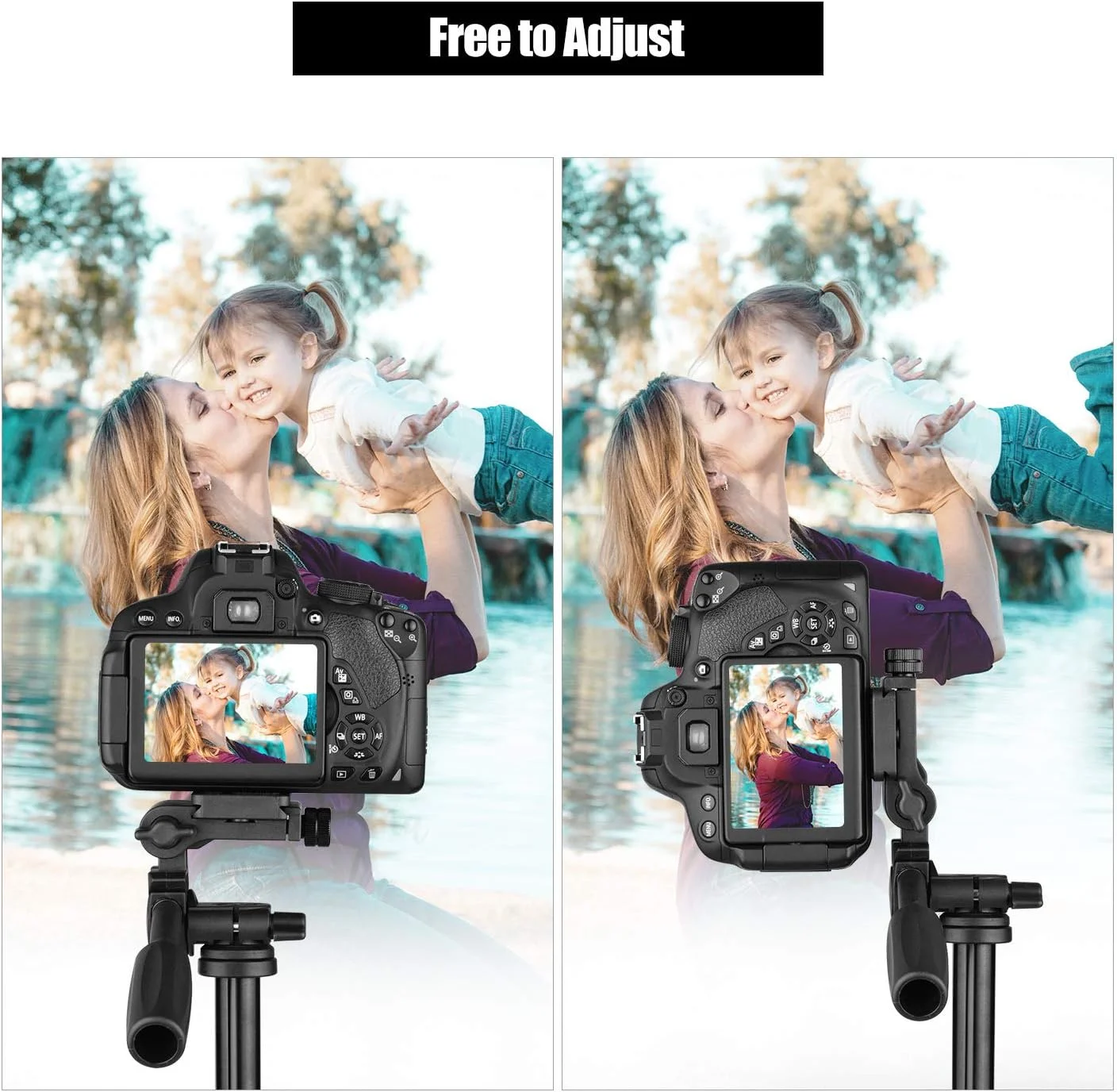 سر سه پایه Joleritc با قابلیت چرخش 360 درجه و تحمل وزن 3 کیلوگرم به همراه دسته و صفحه رهاسازی سریع، مانتینگ یونیورسال 1/4 اینچی برای دوربین