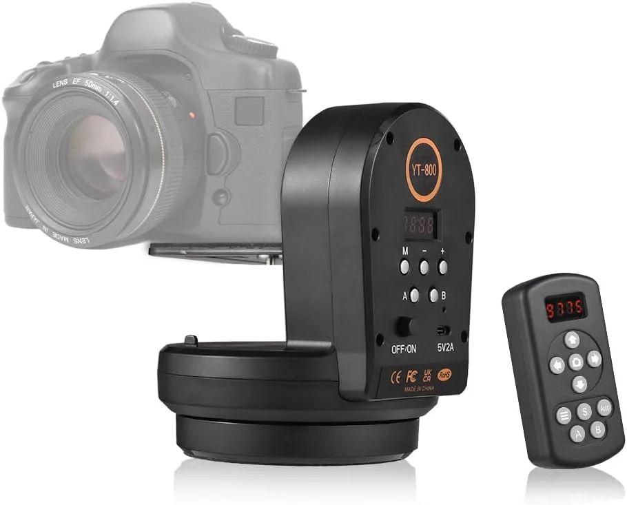 سر متحرک پان تیلت موتوری Fawoonu، سر پانورامای 2 محوره، سر توپی PTZ برقی با ظرفیت بارگیری 1 کیلوگرم، 7 سطح سرعت قابل تنظیم، چرخش 360 درجه با کنترل از راه دور، پیچ 1/4 اینچی برای پخش زنده ولاگ