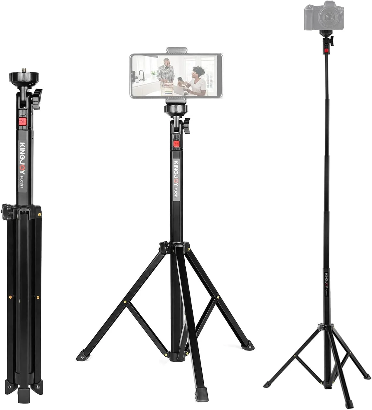پایه نگهدارنده تاشو آلومینیومی Graflsoa FL0591 با ظرفیت بار 3 کیلوگرم، سازگار با دوربین، تلفن، گیمبال و نور LED