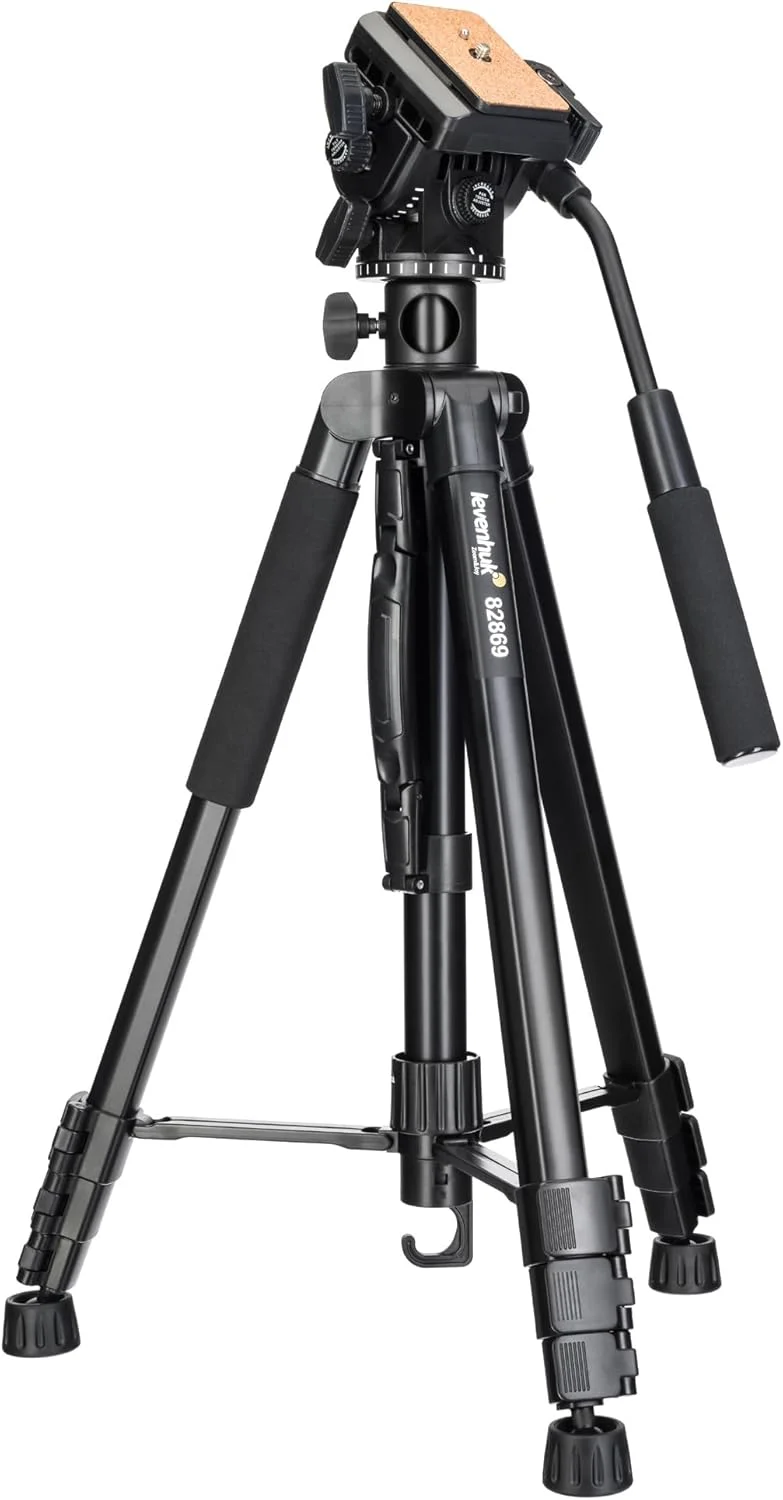 کیت 2 در 1 تک پایه دستی و سه پایه زمینی Levenhuk Level Plus VT15 با تراز حبابدار، براکت چرخشی، ارتفاع قابل تنظیم از 590 تا 1815 میلی متر و ظرفیت 5 کیلوگرم