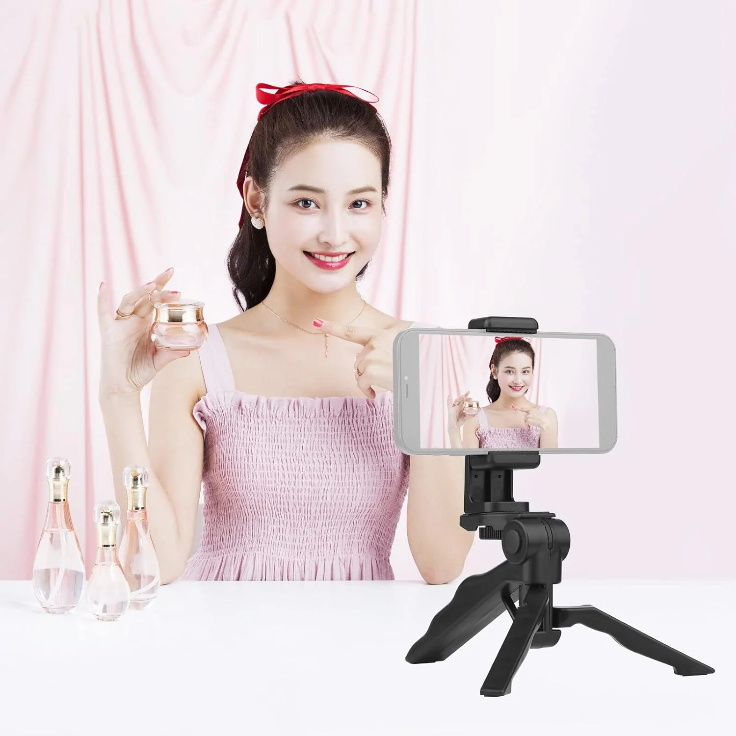 ست نگهدارنده گوشی رومیزی چند منظوره Irovami با حداکثر تحمل وزن 2 کیلوگرم برای پخش زنده، ولاگ، چت تصویری و سلفی