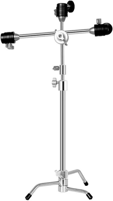 پایه رومیزی کوچک Irovami مدل C-Stand به ارتفاع 53 سانتی متر، جنس آلیاژ آلومینیوم، ظرفیت بارگیری 10 کیلوگرم، 2 بخش با میله جداشدنی، مناسب استریم زنده و ویدیو