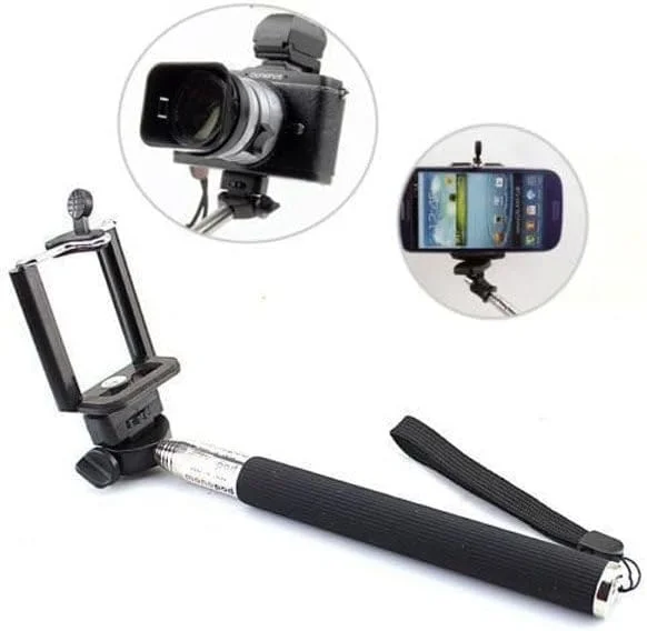 مونوپاد سلفی استیک با شاتر بلوتوثی از راه دور مشکی چند رنگ