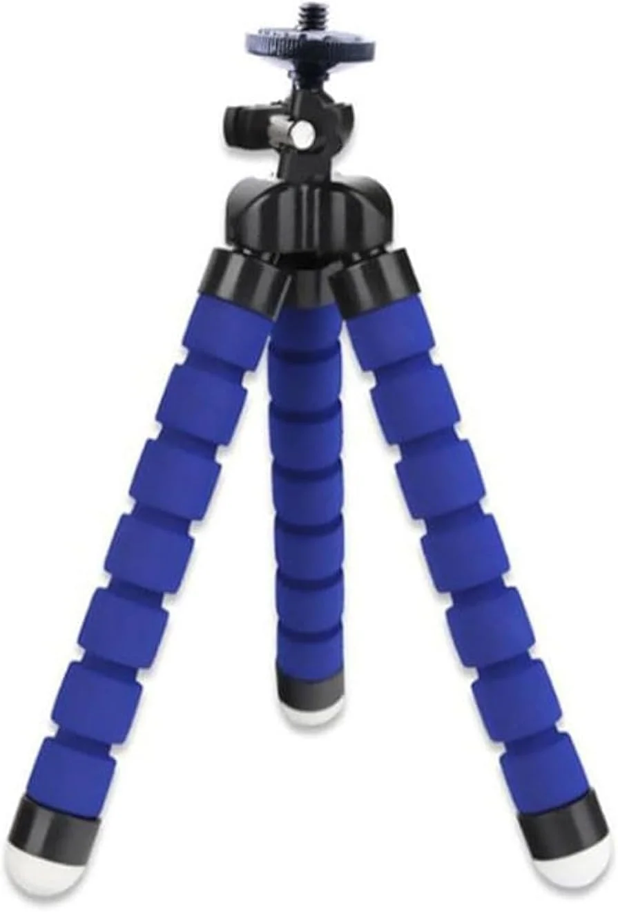 سه پایه اسفنجی هشت پا با مفاصل انعطاف پذیر برای دوربین دیجیتال آبی/مشکی چند رنگ